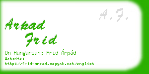 arpad frid business card